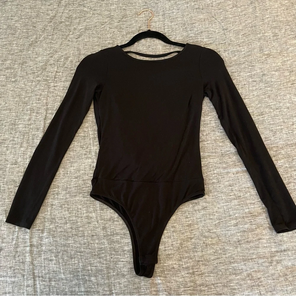 Lulu's Black Backless Long Sleeve Bodysuit XS NWOT - Picture 1 of 16